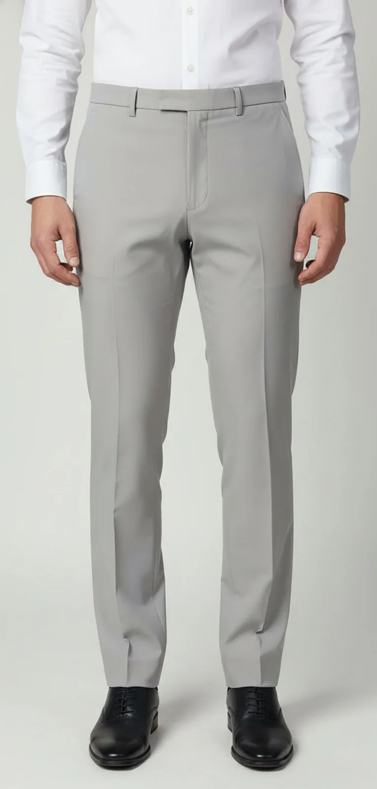 MITTY Stone Grey Cotton stretch trousers